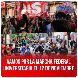 SharePic Izquierda Socialista: "Vamos por la Marcha Federal Universitaria el 12 de noviembre"